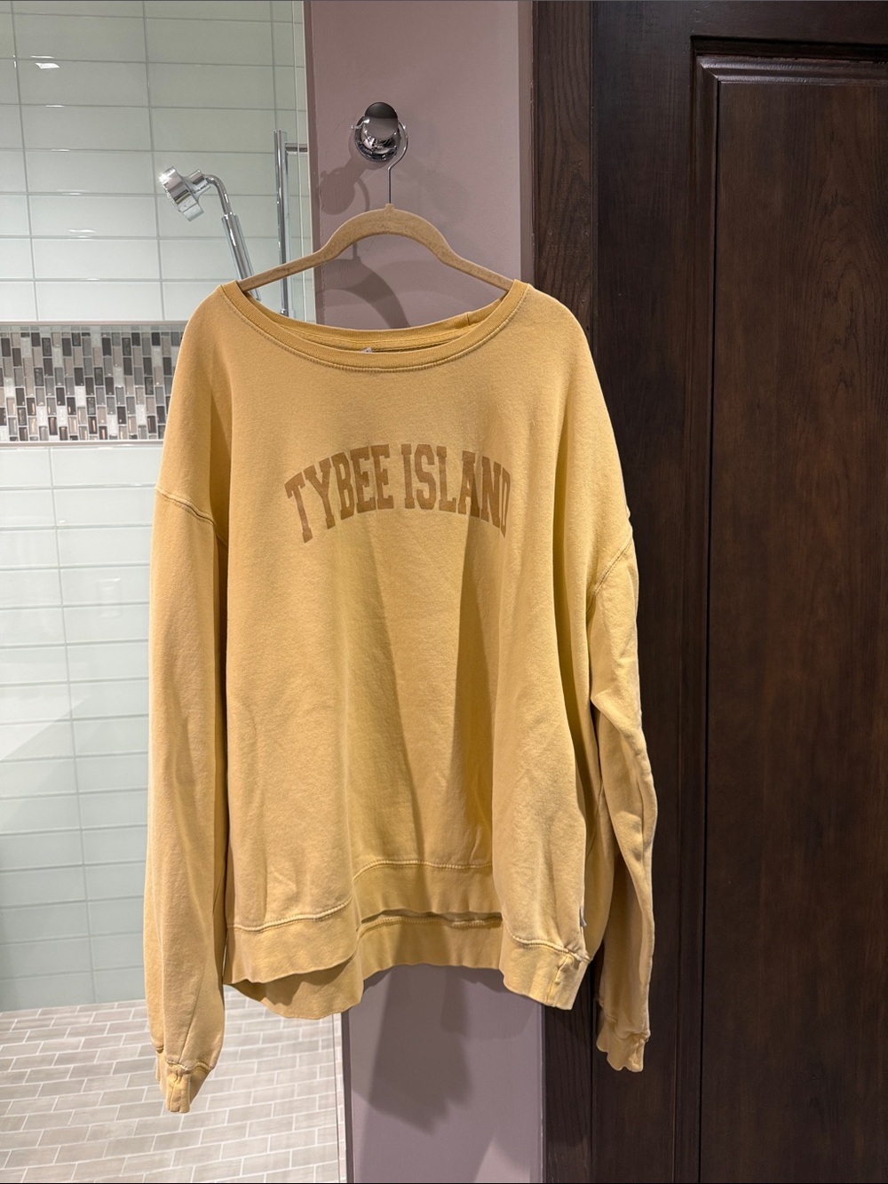 Tybee Island Women's Crewneck Sweatshirt in Soft Yellow